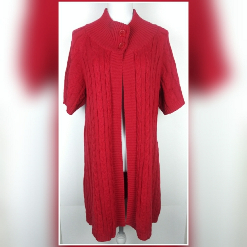 Lane Bryant open front cable knit cardigan